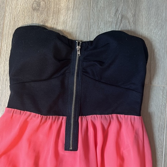 Strapless Asymmetrical Flowy Dress - Picture 2 of 5